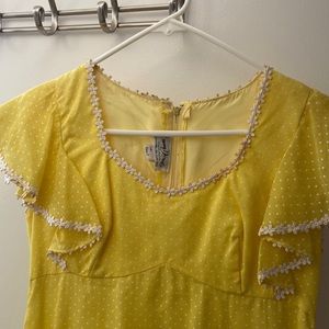 Gorgeous Rare Emma Domb Vintage Dress - Yellow Polka Dots